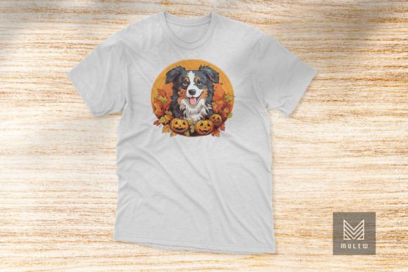 Cute Australian Shepherd Dog Halloween: A Designer's Take on Canine Holiday Embroidery