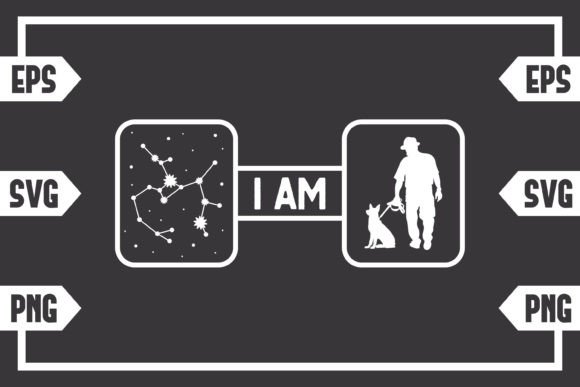 Sagittarius Star Sign and Guy with Dog: Design Tested for Real Embroidery Work